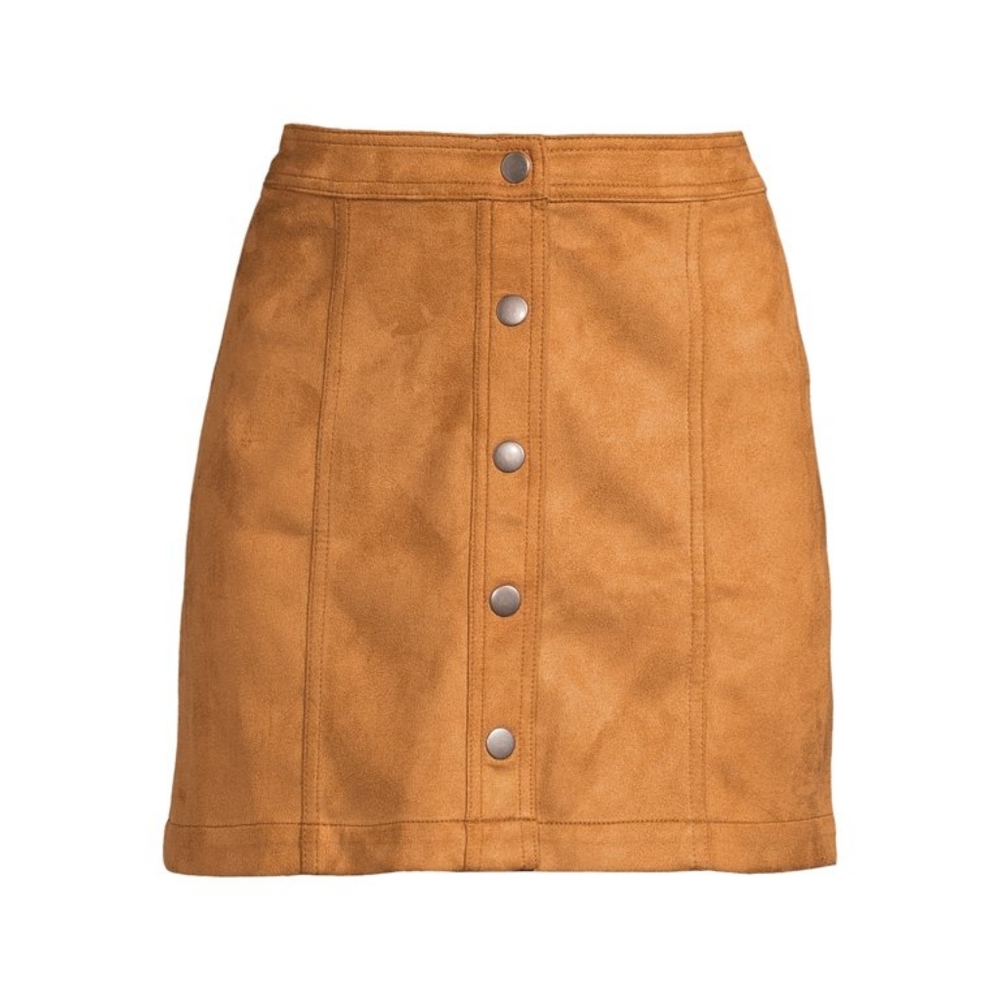Mustard Yellow Button Skirt Mini - Picture 5 of 9